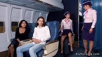 Stewardess fucks in business class