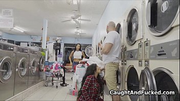 Busty caught stealing at laundromat