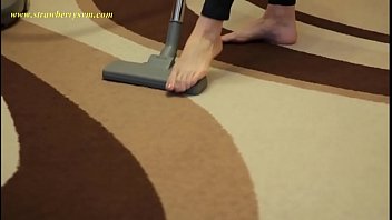 Milf Vacuums Floor Barefoot Part 1- www.prettyfeetvideo.com