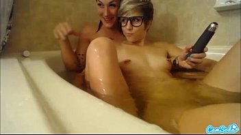 amazing lesbian teens maturbating in college bathtub and trying to squirt
