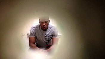 Hung black guy on toilet HD