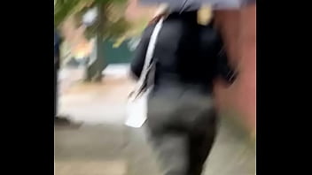 Long Candid Video Of Thick Hispanic BBW In Camo Leggings Walking In The Rain