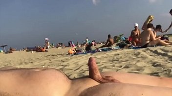 Multiple Hands Free Cum Crowded Nudist Beaches
