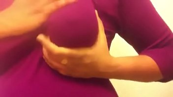 Indian lady milking her big boobs