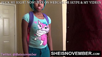 HD Black Student Mouth Punished By Her Stepfather For Lying About Ditching Class, Sneaky Babe Msnovember Must Cum Swallow After Dick Sucking Fellatio While Kneeling, While Half Naked, Black Fauxcest on Sheisnovember POV